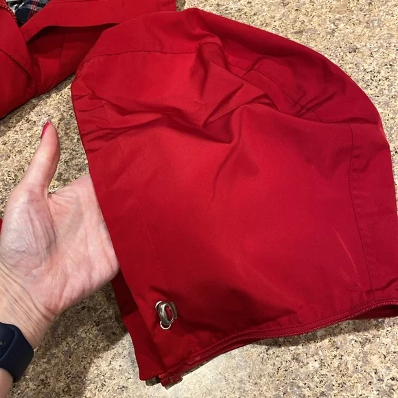 NWT FOG by London Fog Red Jacket Removable Hood Large FLAWS - Picture 13 of 15